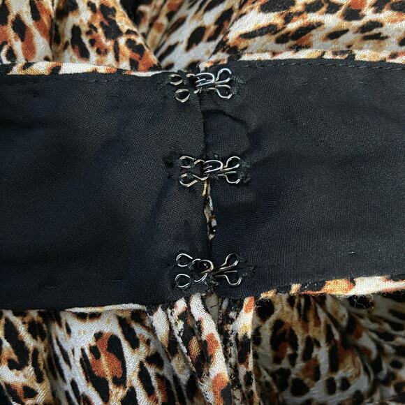 Free People Animal Instincts Cheetah Print Open Back Halter Maxi Dress Size 10 - Picture 15 of 15